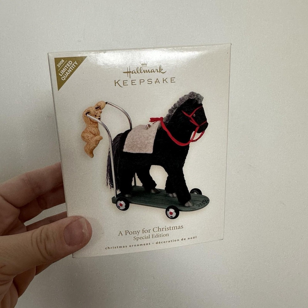 2008 Hallmark Ornament A PONY FOR CHRISTMAS Special Edition Horse Teddy‎ Bear